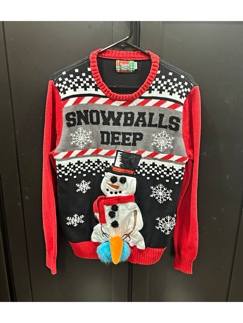 Spencer's Workshop Medium Snowballs Deep Snowman Christmas Sweater